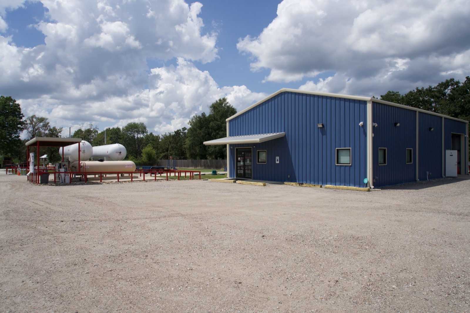 The Texas Star Propane office building and storage tanks at the Huntsville branch.