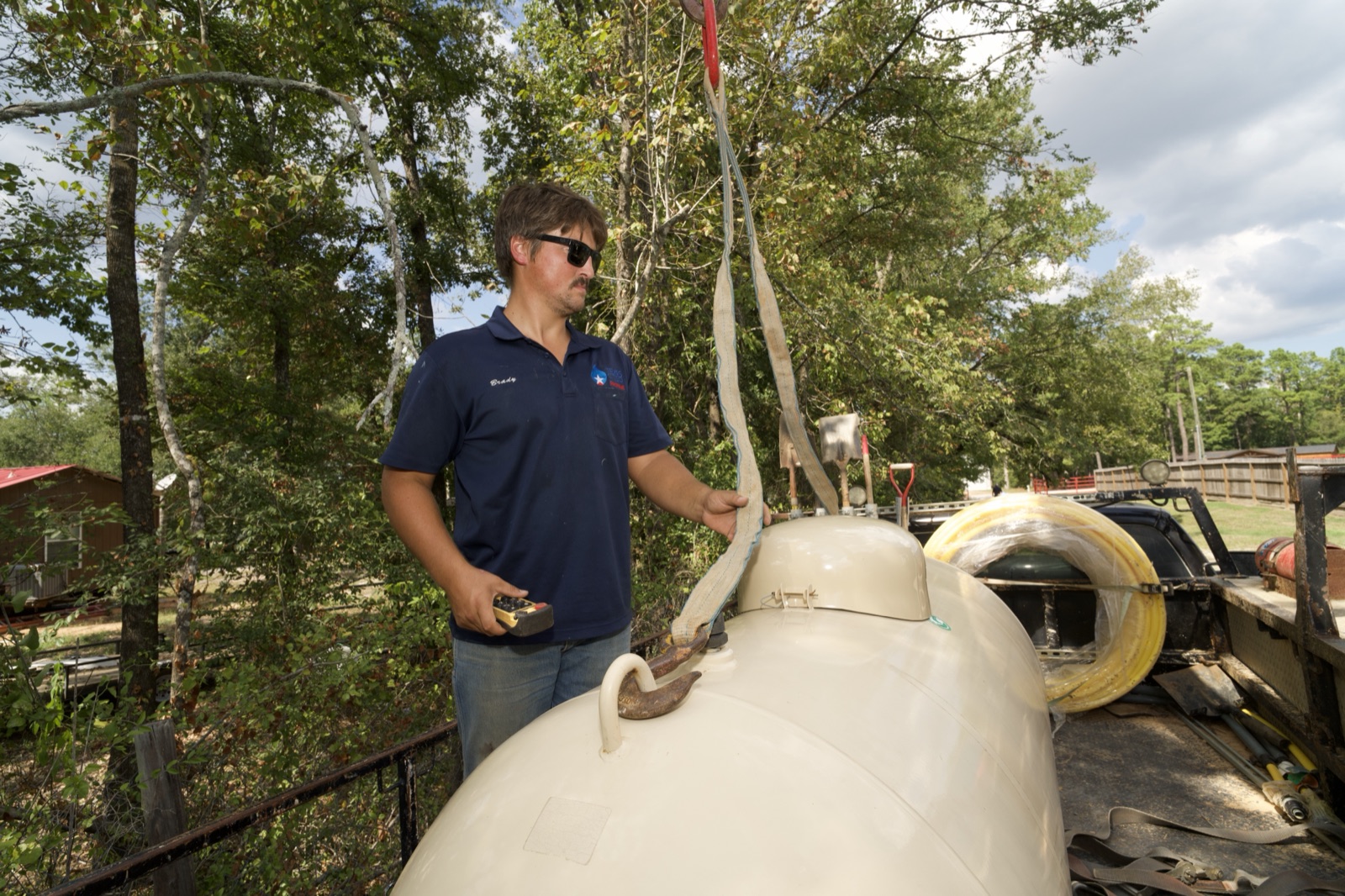 Texas Star Propane driver and tank tank set.